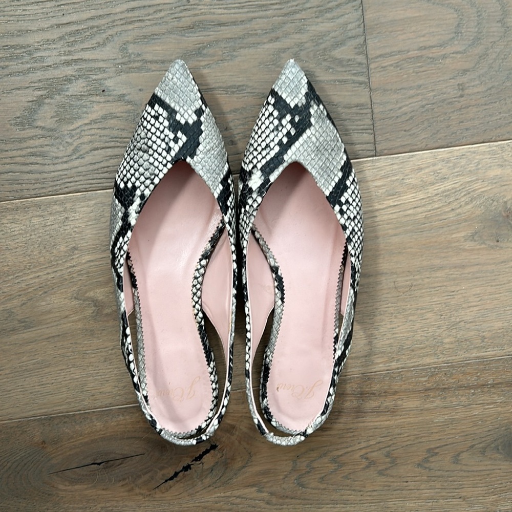 J Crew Flats- Sophia “snake skin”